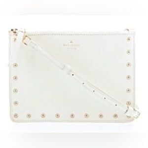 Kate Spade Studded Zip Crossbody Bag White